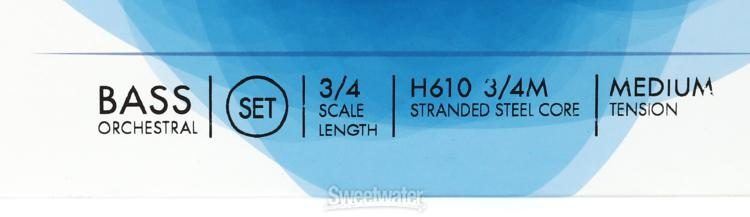 D'Addario H610 3/4M Helicore Orchestral Double Bass String Set - 3