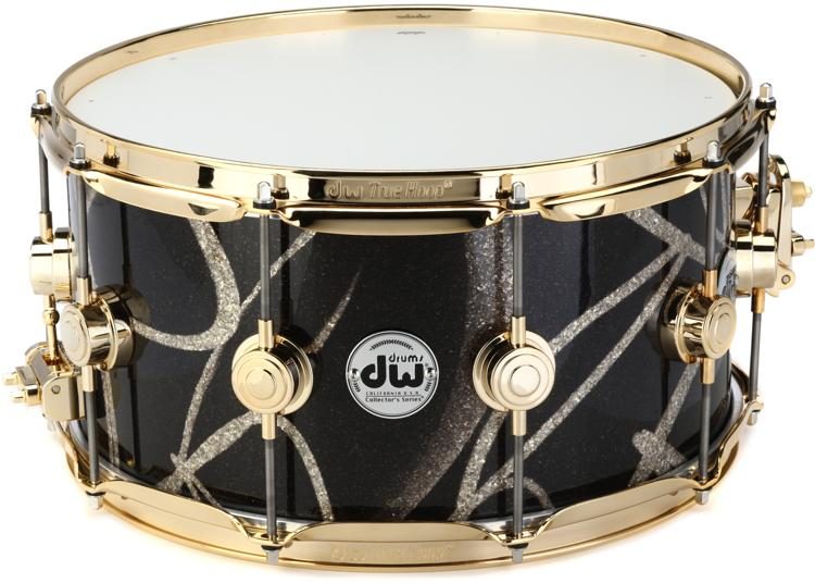 DW Collector's Series Snare Drum - 7 inches x 14 inches, Smoke Glass Contrails