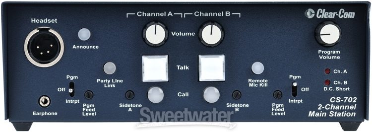 Clear-Com CS-702 2-channel Main Intercom Station | Sweetwater