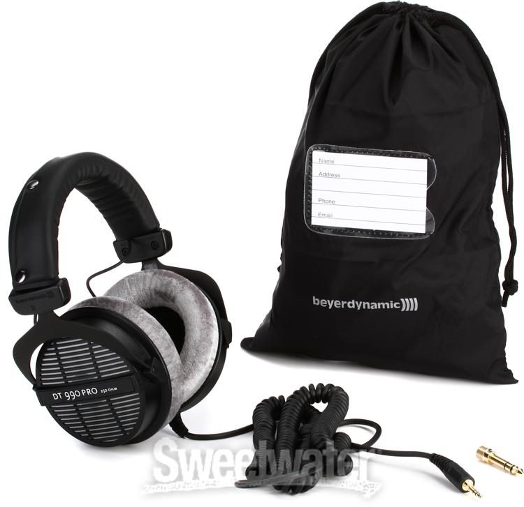 beyerdynamic DT-990 Pro Acoustically Open Headphones (250 Ohms)  with Knox Gear Hard Shell Headphone Case and Wooden Headphone Stand Bundle  (3 Items) : Electronics