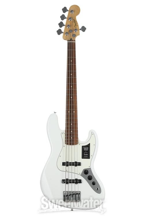 Fender Player Jazz Bass V Polar White with Pau Ferro Fingerboard  Sweetwater