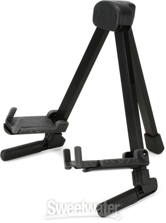 K&M 17550 Memphis Travel Guitar Stand (Acoustic and Electric) - Black