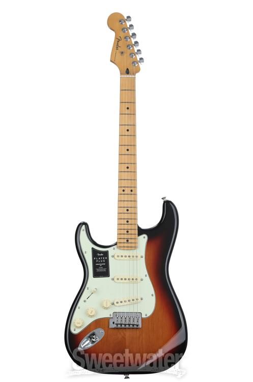 Fender Player Plus Stratocaster Left-handed Electric Guitar - 3-tone  Sunburst with Maple Fingerboard