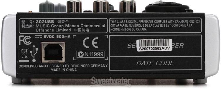 Precipice Disciplinære Alvorlig Behringer Xenyx 302USB Mixer with USB | Sweetwater
