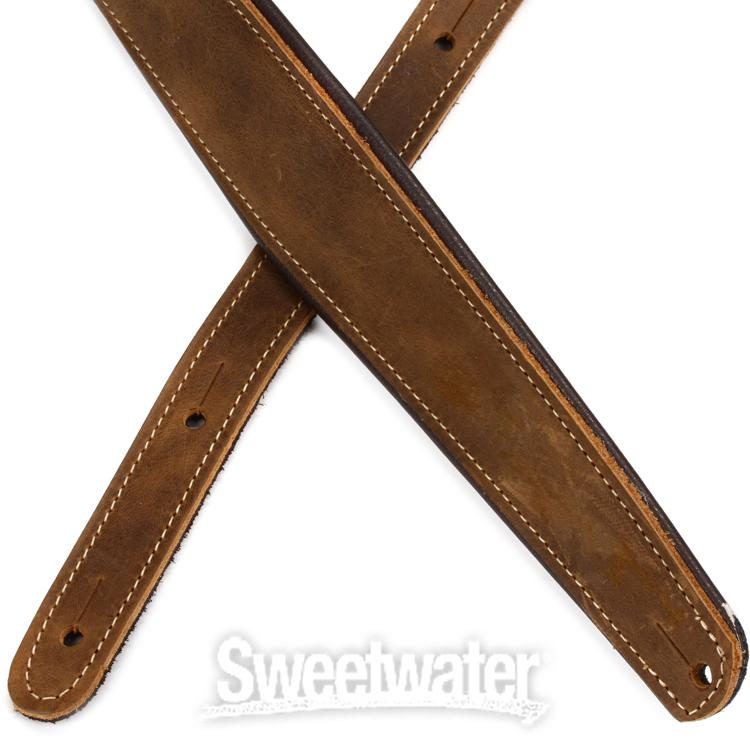 Premier Guitar Strap - Rustic Leather, Kona Brown - Sweetwater