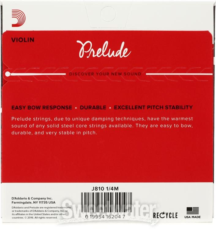 D'Addario J810 Prelude Violin String Set - 1/4 Size | Sweetwater