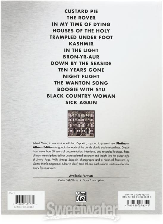 Alfred Led Zeppelin: Physical Graffiti Platinum Album Edition Guitar Tablature Book Sweetwater
