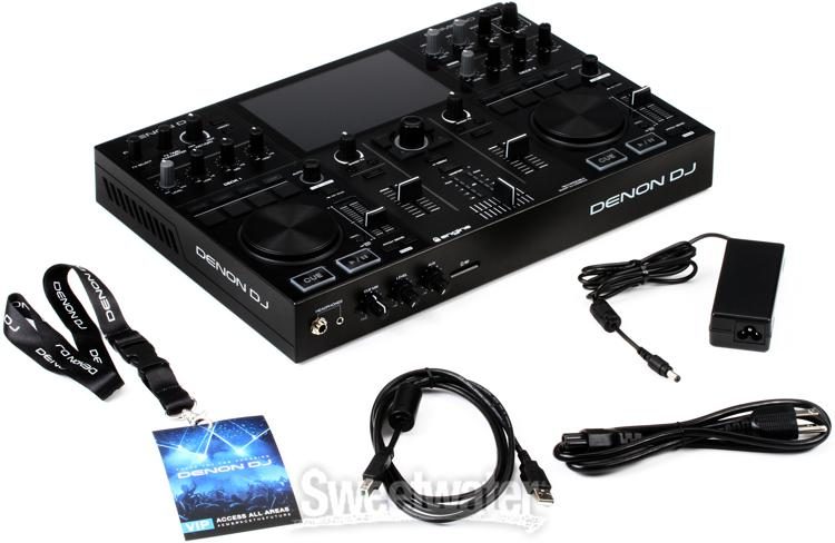  Denon DJ PRIME GO - Set de DJ portátil / consola inteligente de  DJ con 2 plataformas, transmisión WIFI, pantalla táctil HD de 7 pulgadas y  batería recargable : Instrumentos Musicales