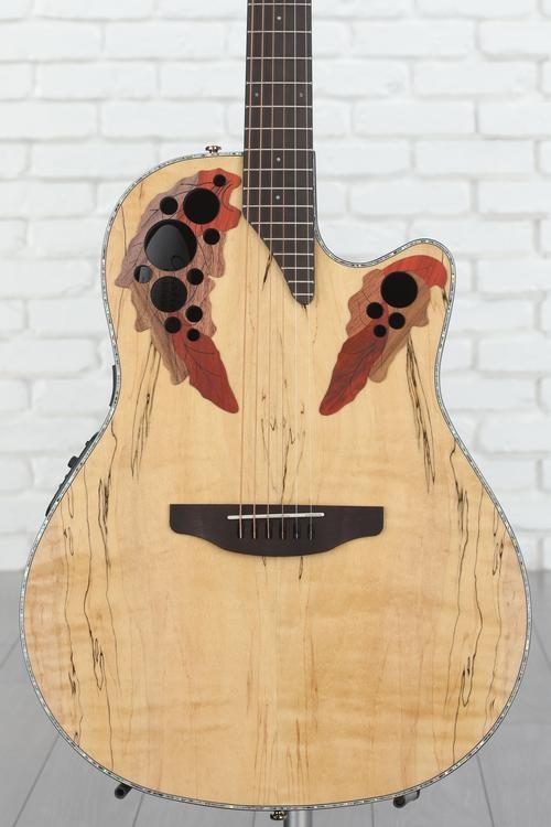 Ovation Celebrity Elite Plus CE44P-SM Mid-Depth Acoustic-Electric Guitar -  Natural Spalted Maple