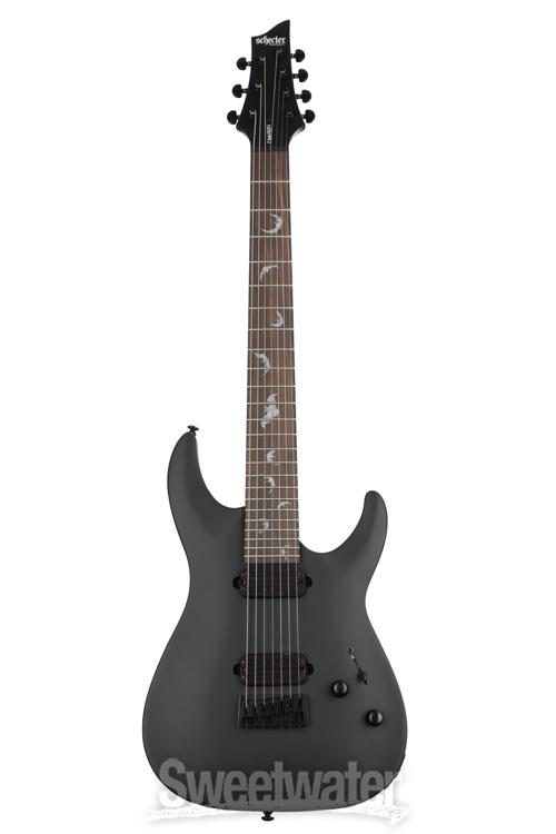 Schecter Damien-7 SBK Electric Guitar - Satin Black | Sweetwater