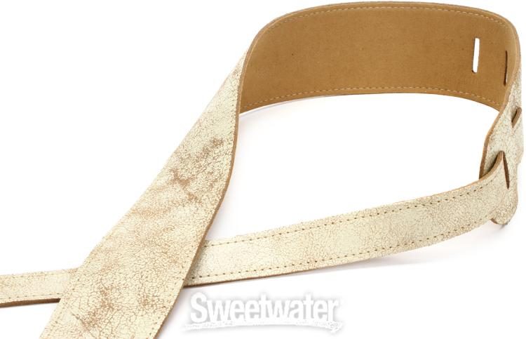 LM Products Relic Leather 2.875 Wide Guitar Strap - Alabaster