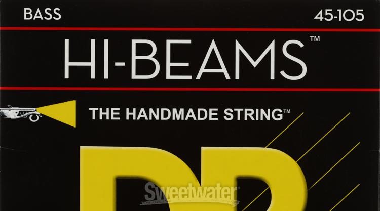 DR Strings MR-45 Hi-Beam Stainless Steel Bass Guitar Strings - .045-.105  Medium