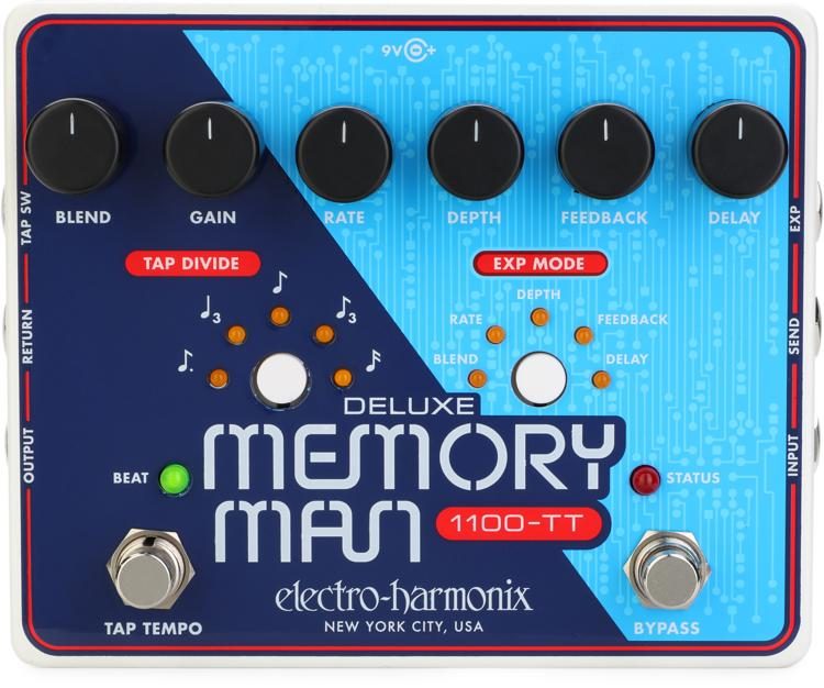 Electro-Harmonix Deluxe Memory Man 1100-TT Delay Pedal with Tap