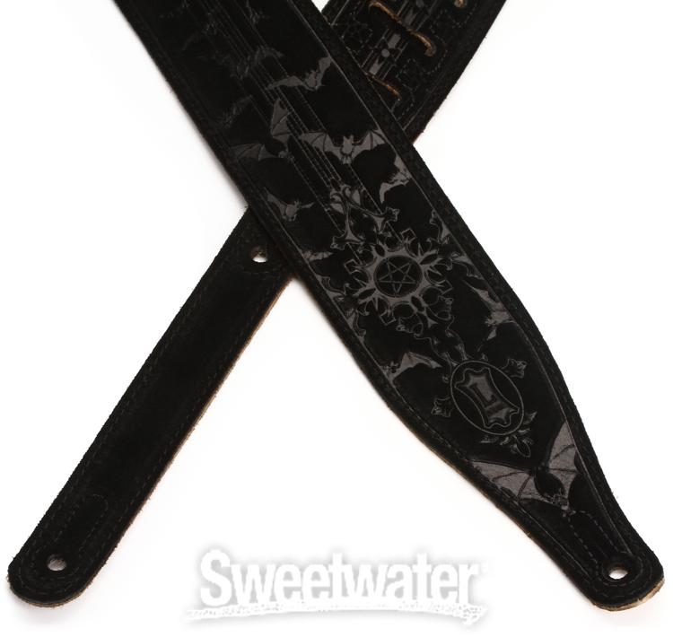 leather batman guitar strap — Glasgow Cross Music