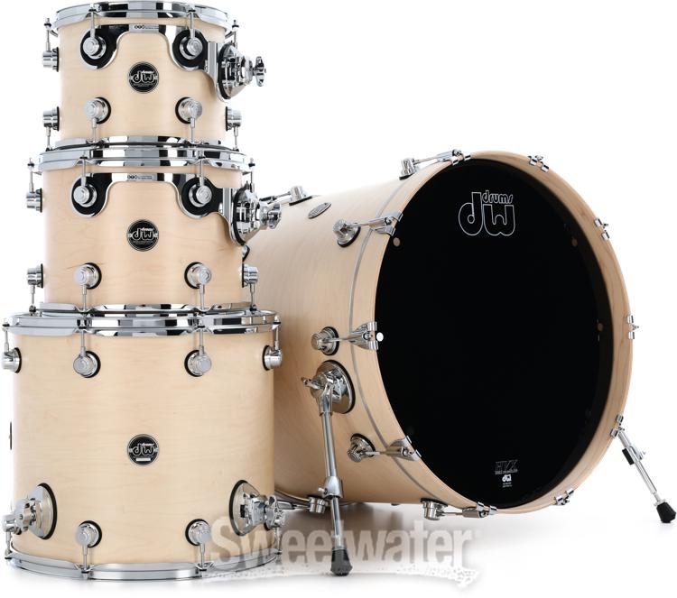 DW Performance Series 4-piece Shell Pack with 22 inch Bass Drum - Natural  Satin Oil - Sweetwater Exclusive