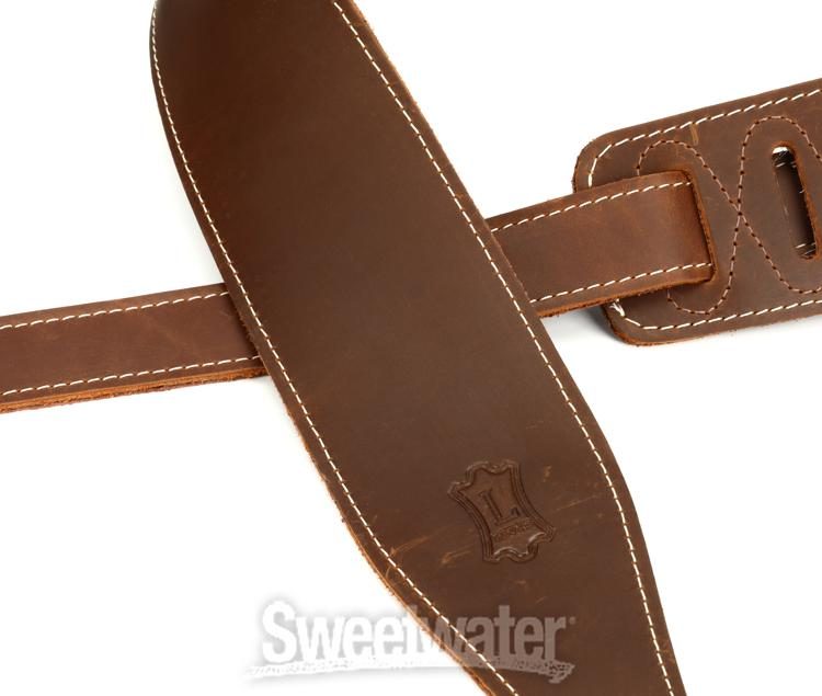 Levy's M12 Leather Guitar Strap, Brown - 734990213101