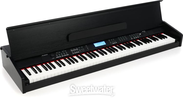 Alesis - Featuring a stylish and easy-to-assemble black wooden piano stand  with a built-in music rest and three pedals, and an adjustable piano bench,  the Virtue 88-key digital piano includes everything that