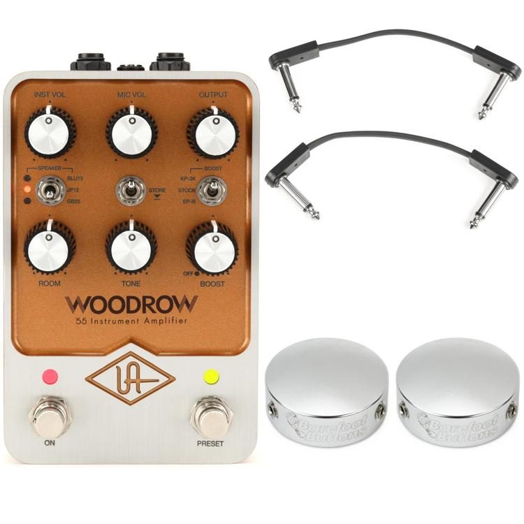 Universal Audio UAFX Woodrow '55 Instrument Amplifier Pedal Cap and Cable  Bundle