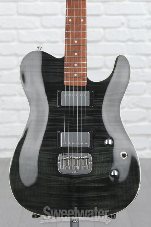 G&L Tribute ASAT Deluxe Carved Top Electric Guitar - Trans Black