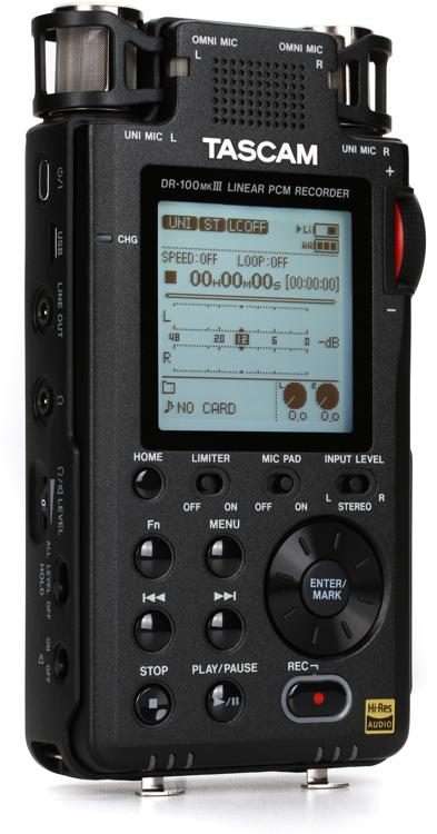 TASCAM DR-100mkIII Handheld Digital Stereo Recorder | Sweetwater