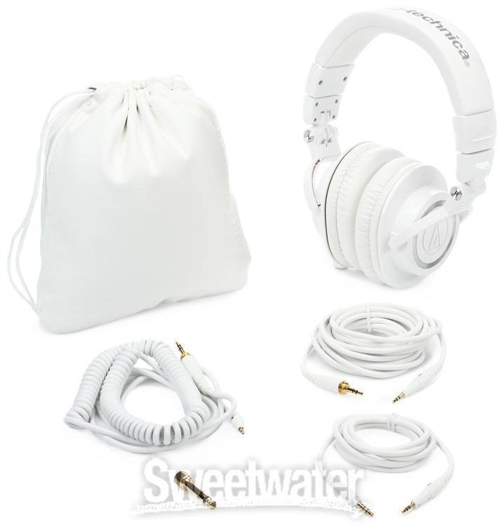 Audio-Technica ATH-M50xWH Closed-back Studio Monitoring Headphones - White