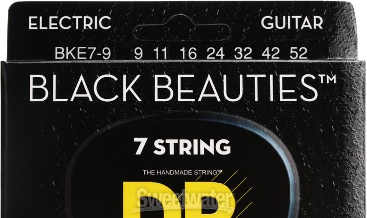 DR Strings BKE7 9 Black Beauties K3 Coated Electric Guitar Strings