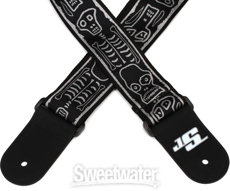 D'Addario 50mm Joe Satriani Woven Guitar Strap - Skull 'N Bones