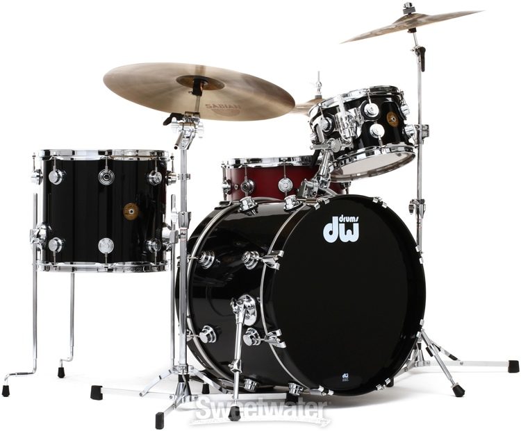 DW Collector's Jazz Mahogany/Gum 3-piece Shell Pack - Black