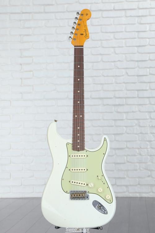 Fender Custom Shop 1963 Journeyman Relic Stratocaster Electric Guitar -  Aged Olympic White