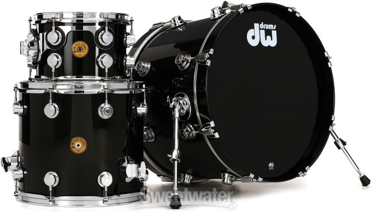 DW Collector's Jazz Mahogany/Gum 3-piece Shell Pack - Black Lacquer Finish