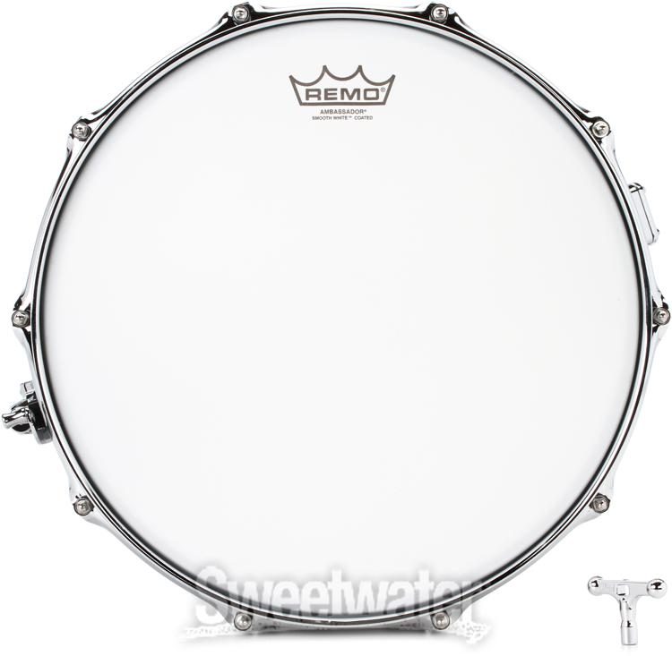 Pearl DuoLuxe Chrome over Brass Snare Drum - 5 x 14-inch - Nicotine White  Marine Pearl Inlay