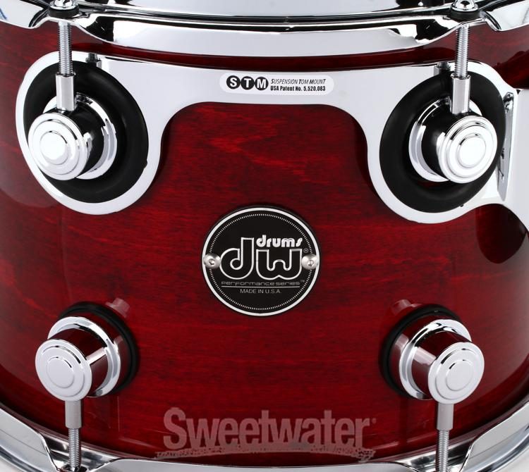 DW Performance Series Mounted Tom - 8 x 10 inch - Cherry Stain Lacquer