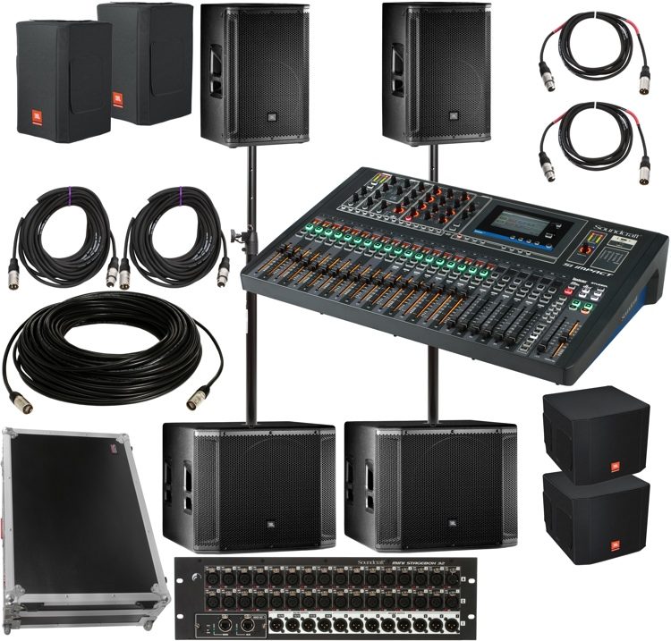 JBL SRX800 Complete PA Package with Soundcraft Mixer and Stage Box