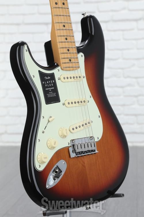 Fender Player Plus Stratocaster Left-handed Electric Guitar - 3-tone  Sunburst with Maple Fingerboard