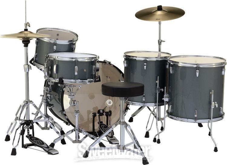  Pearl Roadshow Drum Set 5-Piece Complete Kit with