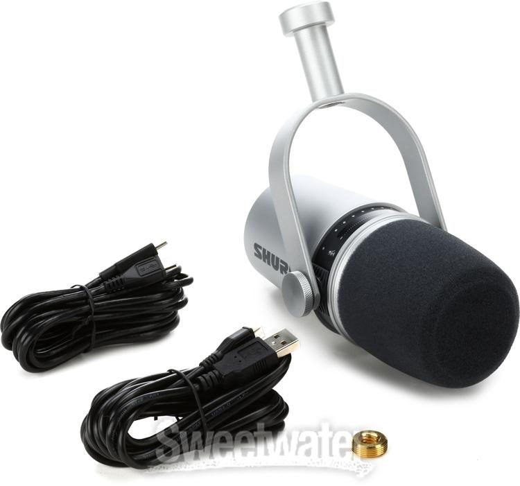 Shure MV7 USB Podcast Microphone - Silver | Sweetwater