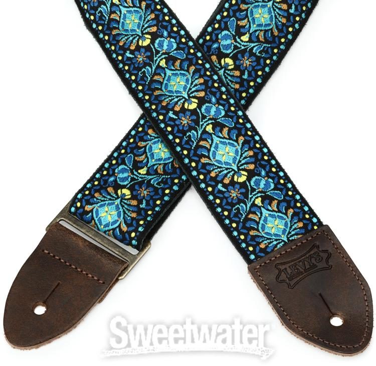 Levy's M8 2-inch Jacquard Weave Vintage Hootenanny Guitar Strap - Funky  Blue #4