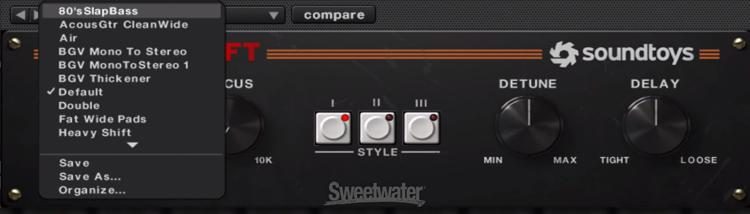 Soundtoys MicroShift Classic Stereo Widening Plug in Sweetwater