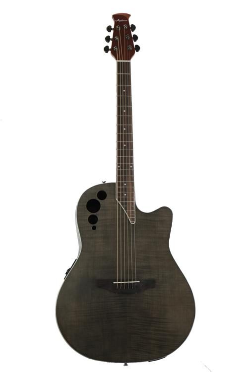 Ovation Applause AE44IIP Elite Plus, Mid-depth bowl - Transparent Black  Flame