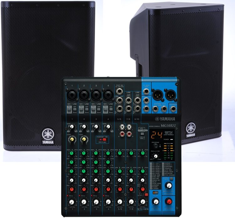 Yamaha DXR15 Powered Speakers with MG06X Mixer Bundle | Sweetwater
