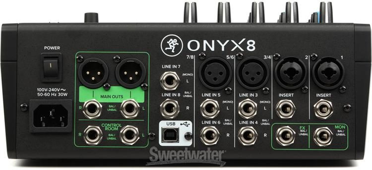 Lydig Stratford på Avon foran Mackie Onyx8 8-channel Analog Mixer with Multi-Track USB | Sweetwater