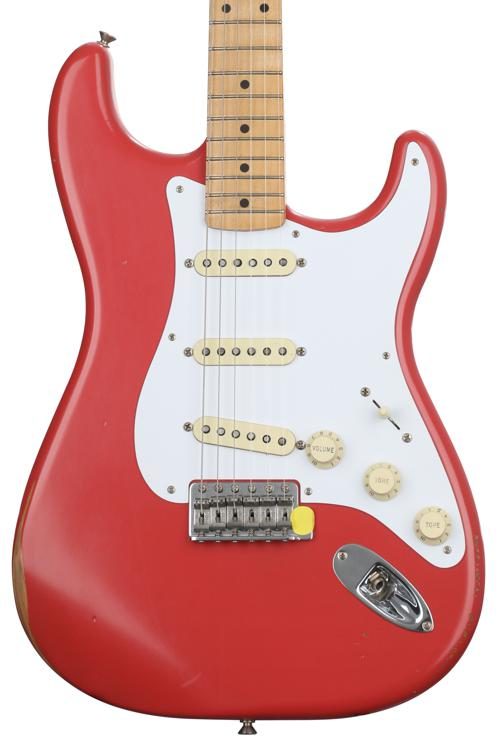 Vintera Road Worn 50s Stratocaster Electric Guitar - Fiesta Red