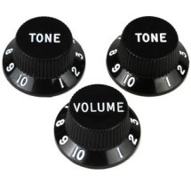 Fender Stratocaster Replacement Knobs - Black ?>