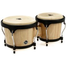 Latin Percussion Aspire Wood Bongos - Natural with Black Hardware ?>