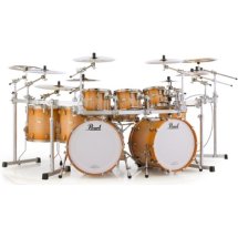 Pearl Masterworks Stadium Exotic 9-piece Shell Pack with Snare Drum - Sunburst over Flame Maple ?>
