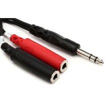 Hosa YPP-117 Stereo Breakout Cable - 1/4 inch TRS Male to Left and Right 1/4 inch TS Female ?>