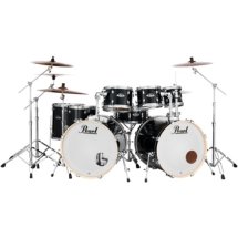 Pearl Export EXX728DB/C 8-piece Double Bass Drum Set with Snare Drum - Jet Black ?>