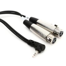 Hosa CYX-405F Microphone Cable - Dual XLR3 Female to Right-angle 3.5mm TRS Male - 5 foot ?>