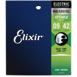 Bundled Item: Elixir Strings 19002 Optiweb Electric Guitar Strings - .009-.042 Super Light