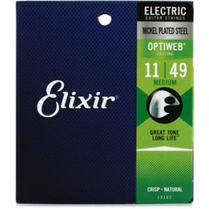 Bundled Item: Elixir Strings 19102 Optiweb Electric Guitar Strings - .011-.049 Medium